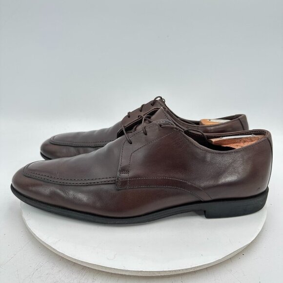 Allen Edmonds Tribeca Men Size 11D Dark Brown Leather Moc Toe Derby Dress Shoes - Picture 2 of 11